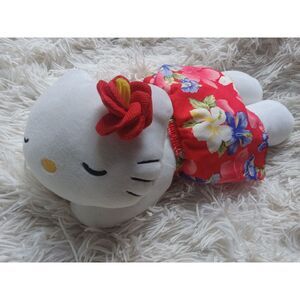 Rare Cute Hello Kitty Plush Pillow Hawaii‎ Sleeping Laying Down 13"